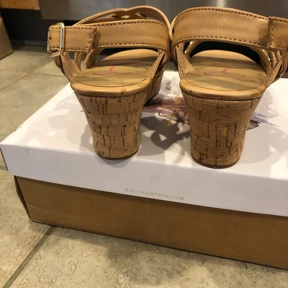Jessica Simpson Girls Cork Wedge Heel Fallon Sandal - Picture 3 of 7